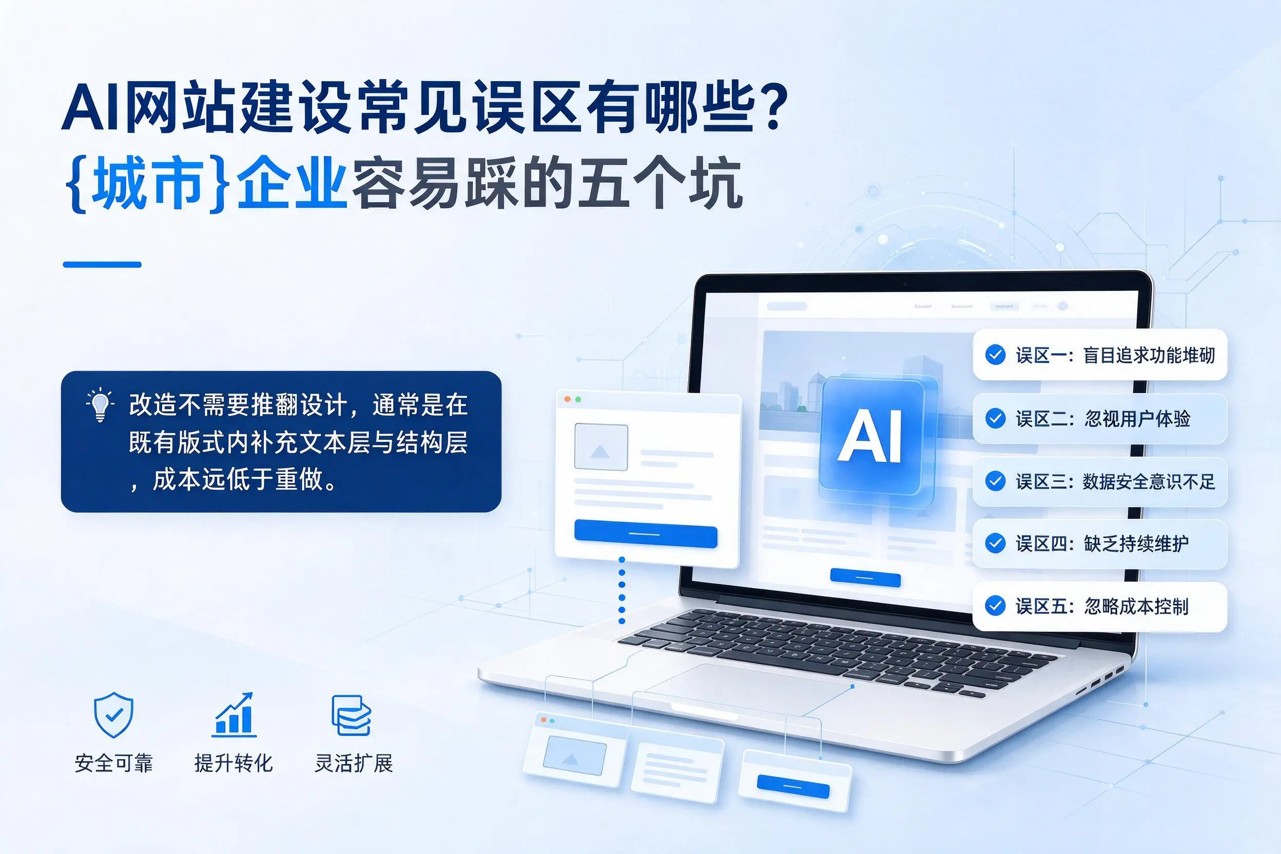 AI网站建设常见误区有哪些？长沙企业容易踩的五个坑